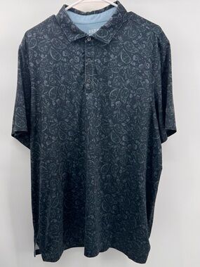 Rhoback Men's Performance Golf Polo- Jungle Paisley- Size XL